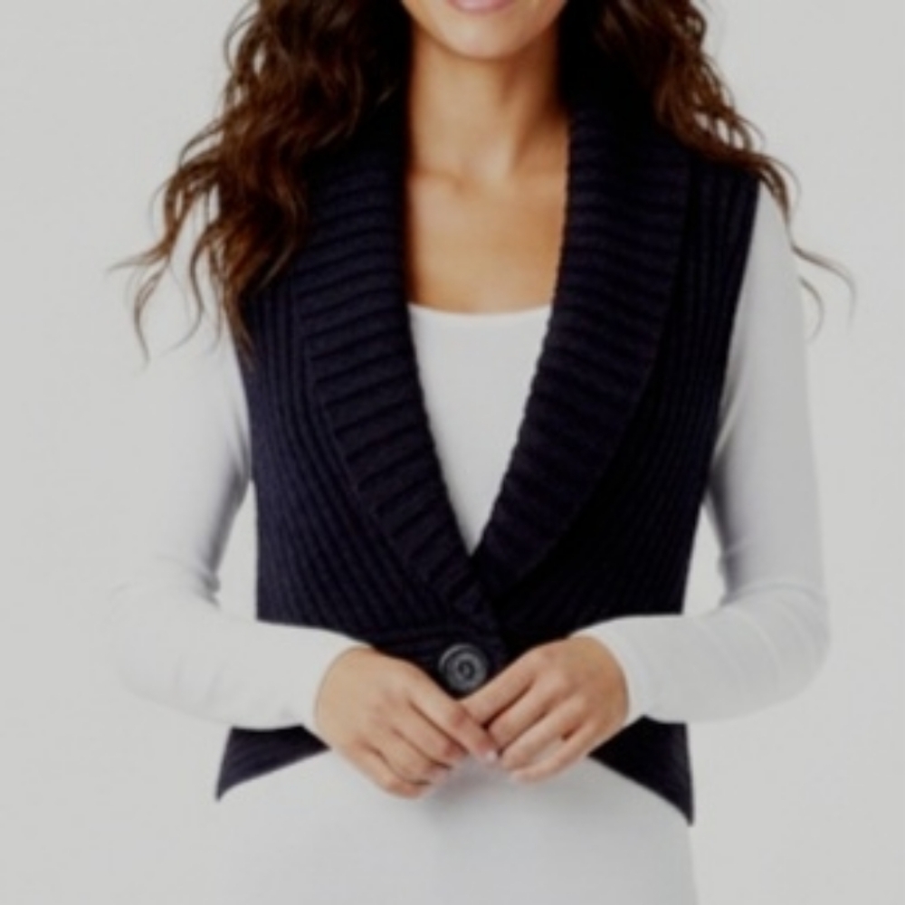Dynamite Black Single Button Sweater Vest - Size S